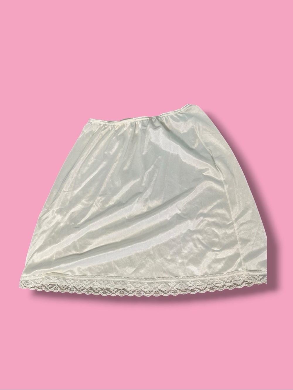 90’s Warner's White Lace-Hem Half Slip